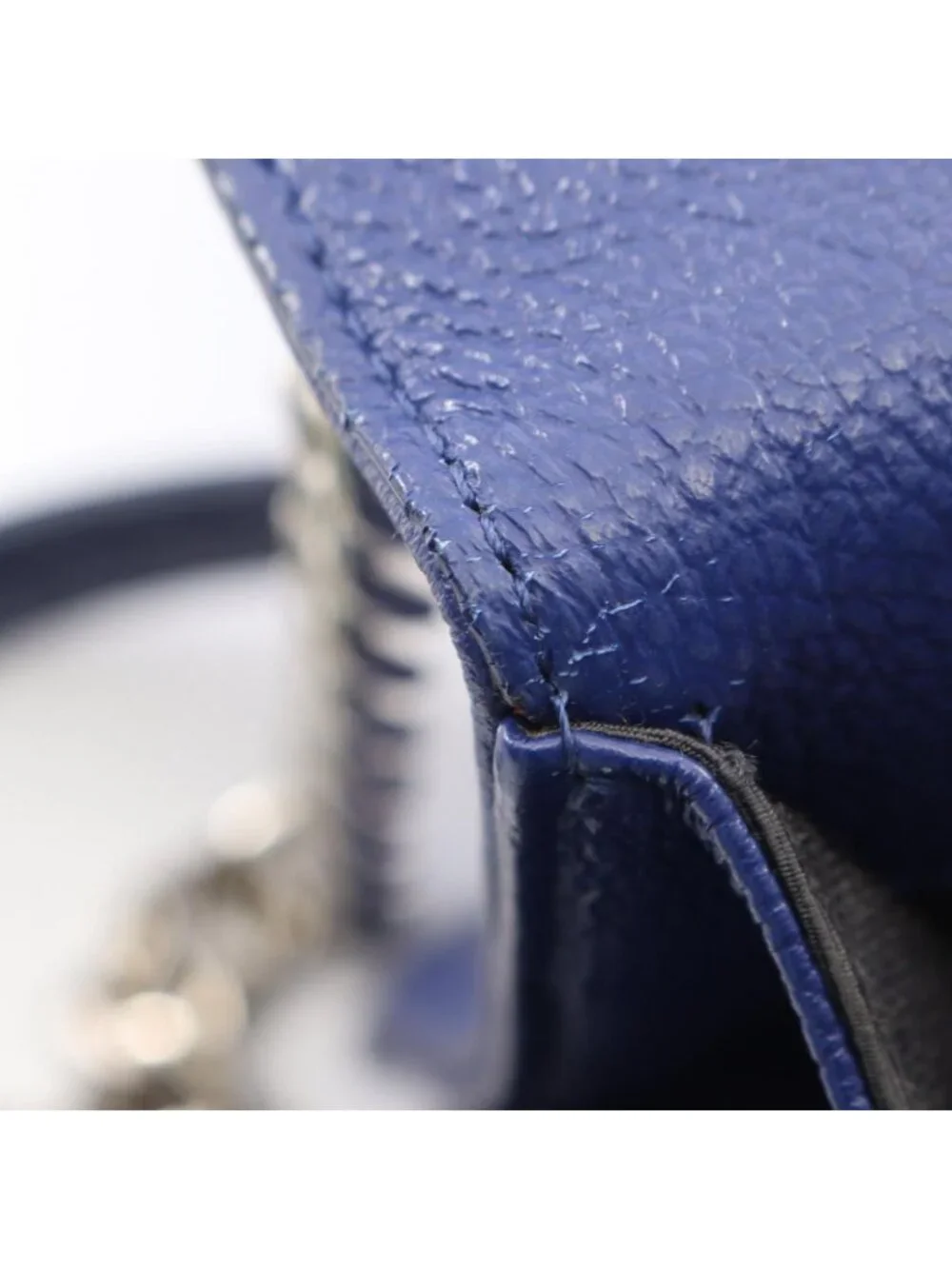 Dior Shoulder Bag Ama Blue Leather Diorama Chain